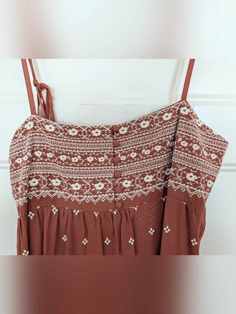 Spiritual Gangster Brown Embroidered Bodice Tiered Maxi Dress - Picture 3 of 10